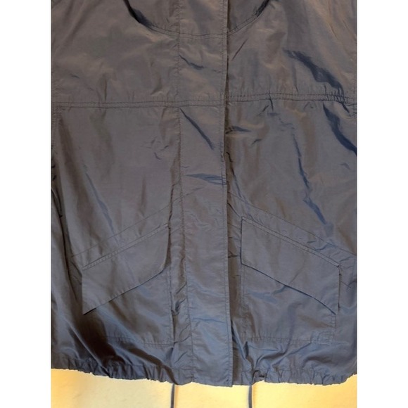 Eileen Fisher Organic Cotton Nylon Rain Jacket Blue Button Hooded Size‎ XL - Picture 2 of 13